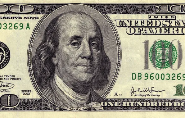 Green, money, dollars, 100, Franklin, federal