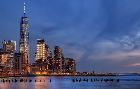 Картинка USA, New York, Manhattan, NYC, New York City, architecture, Hudson River, Battery Park City