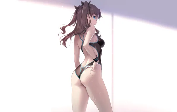 Girl, ass, fate stay night, anime, pretty, swimsuit, butt, babe