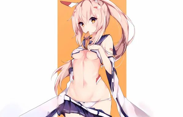 Girl, sexy, lingerie, pantsu, cleavage, panties, pink hair, long hair