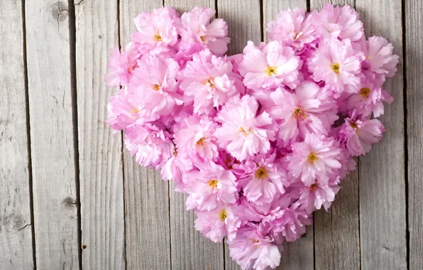 Цветы, сердце, love, heart, pink, floral