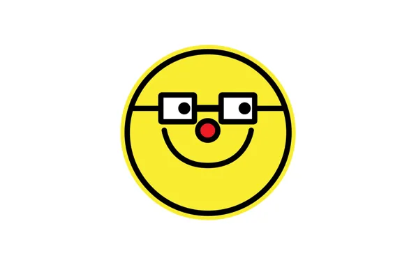 Улыбка, обои, белый фон, wallpaper, картинка, смайлик, в очках, emoji