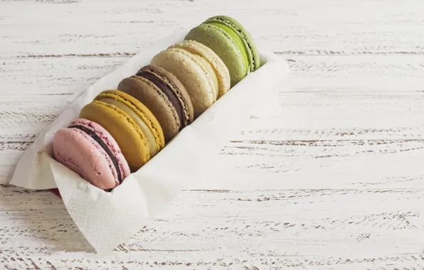 Коробка, colorful, box, десерт, wood, sweet, dessert, macaron