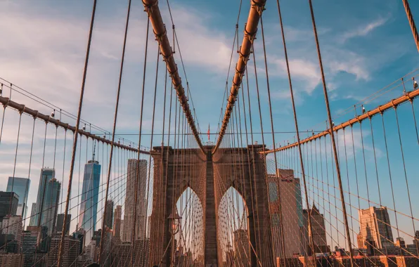 Мост, city, город, движение, города, улица, Нью-Йорк, USA