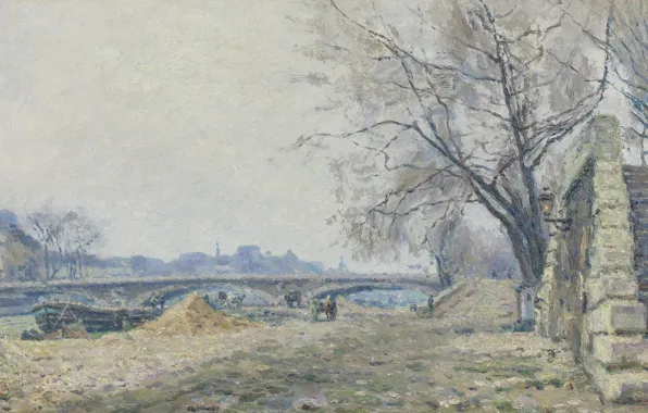 Пейзаж, картина, 1884, Максимильен Люс, Maximilien Luce, Мост Сольферино