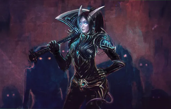 Броня, WoW, World of Warcraft, топор, Warcraft, art, draenei