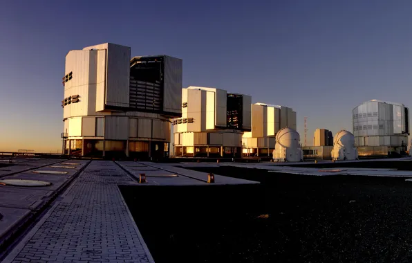 Moon, Sun, Panorama, Chili, Cerro Paranal, VLT, The Very Large Telescope observatory, Very Large Telescope