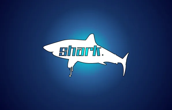 Shark, sea, minimalism, blue