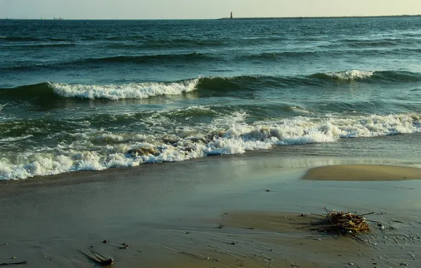 Beach, sea, water, wave, baltic