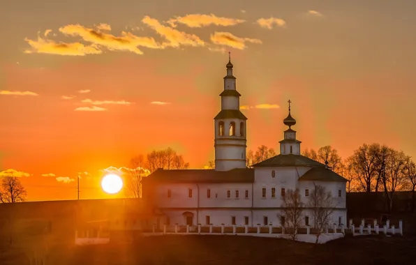 Закат, церковь, храм