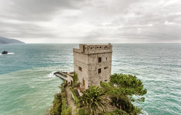 Картинка море, скалы, берег, Италия, landscape, Italy, travel, Monterosso al Mare