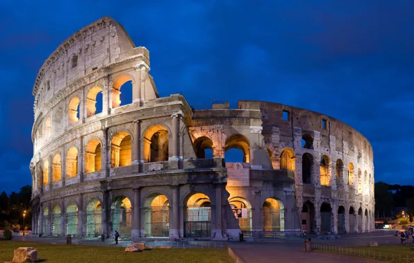 Картинка небо, вечер, Рим, Колизей, Италия, Colosseum, Rome
