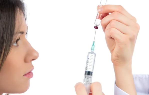 Woman, preparation, drugs, remedies, syringe
