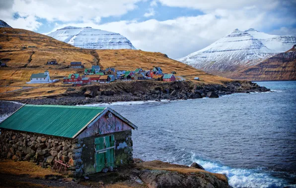Картинка Faroe Islands, Фарерские Острова, Eysturoy, Elduvik