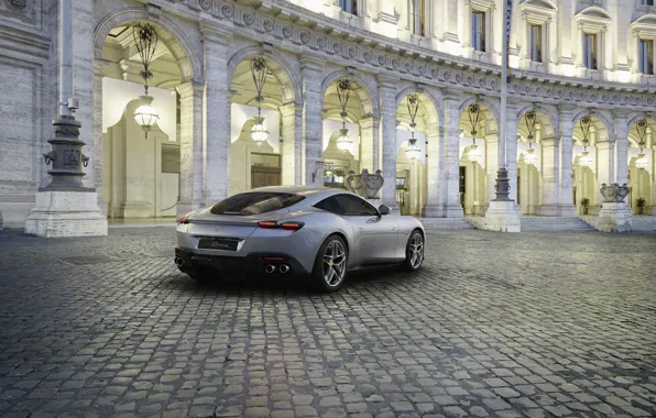 Италия, Ferrari, суперкар, вид сзади, Roma, 2020