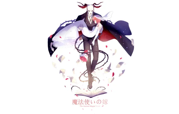 Девушка, магия, аниме, арт, книга, чародей, Mahou Tsukai no Yome