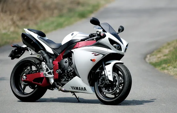 Картинка белый, тень, мотоцикл, white, суперспорт, yamaha, bike, ямаха