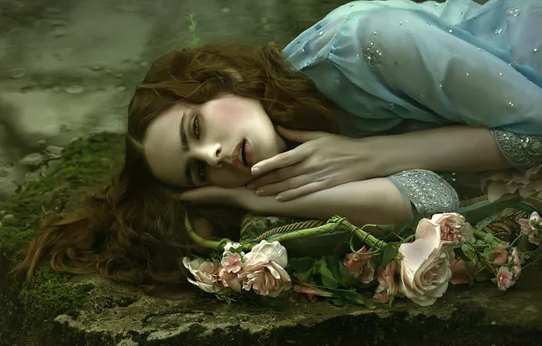 Девушка, фантазия, арт, Agnieszka Lorek, Anna Gigante, Portrait of sadness