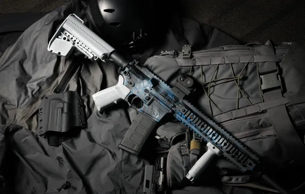 Картинка стиль, оружие, фон, AR 15, штурмовая винтовка