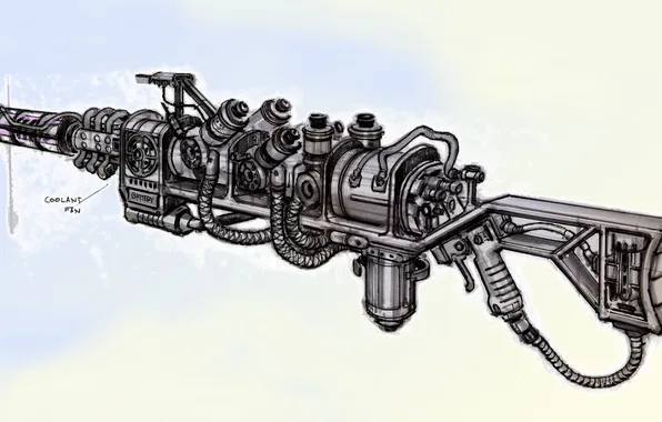 Картинка fallout, sketch, features, gun design