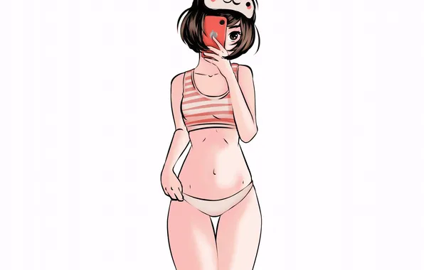 Girl, sexy, lingerie, pantsu, panties, brown hair, anime, beautiful