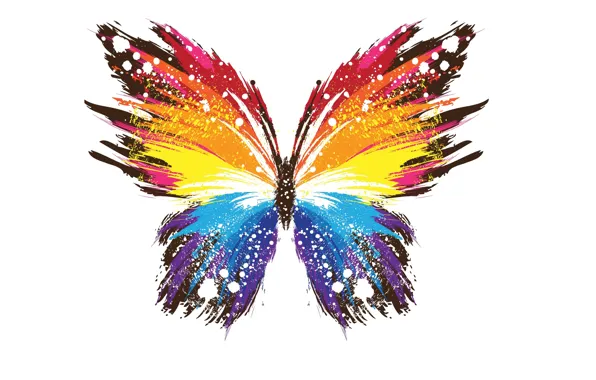 Картинка цвета, абстракция, фон, бабочка, крылья
