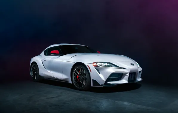 Картинка фон, белая, вид спереди, Toyota Supra