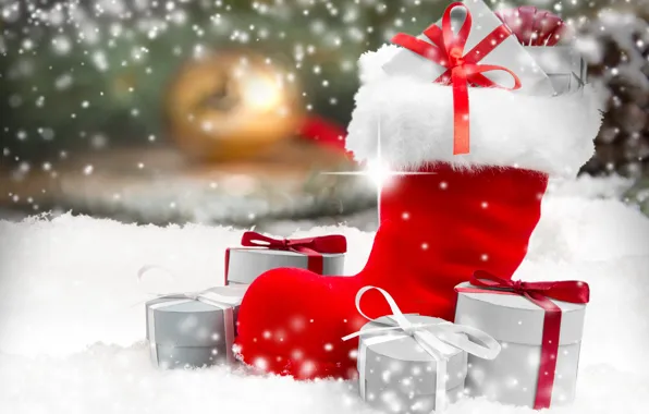 Картинка зима, снег, Новый Год, Рождество, Christmas, winter, snow, decoration