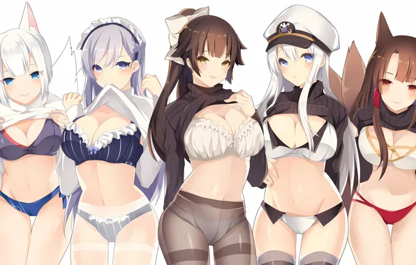 Sexy, lingerie, pantsu, bra, cleavage, Enterprise, panties, thighhighs