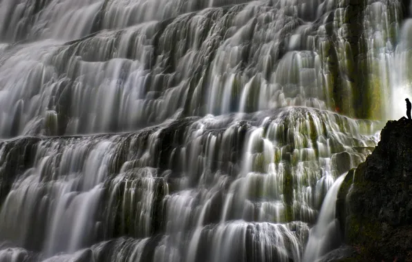 Вода, скалы, водопад, поток, Исландия, Dynjandi