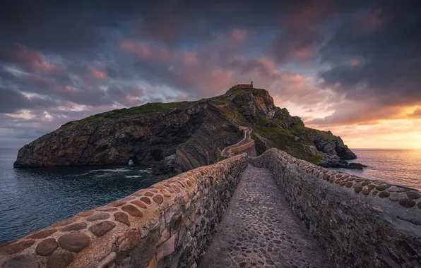 Картинка горы, остров, Испания, Bermeo