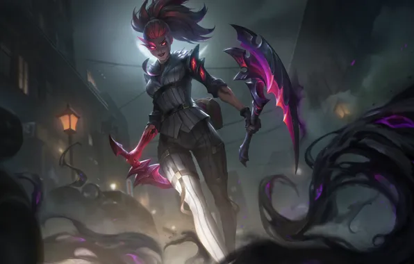 Art, Akali, League of Legends, Skin, LoL, Akali (League of Legends), Crime City