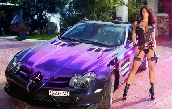 Машина, грудь, сиськи, mercedes, sexy, мерседес, boobs, veronika zemanova
