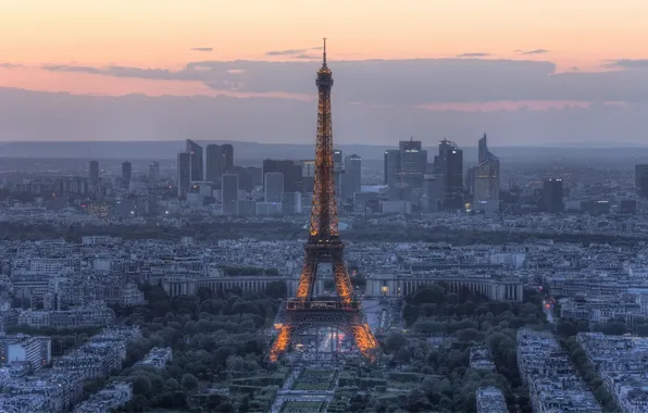 Картинка Франция, Париж, здания, панорама, Эйфелева башня, Paris, France, Eiffel Tower