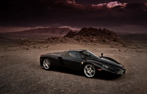 Ferrari, supercar, black, Ferrari Enzo, Enzo, legend
