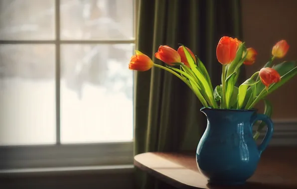 Картинка фон, тюльпаны, ваза