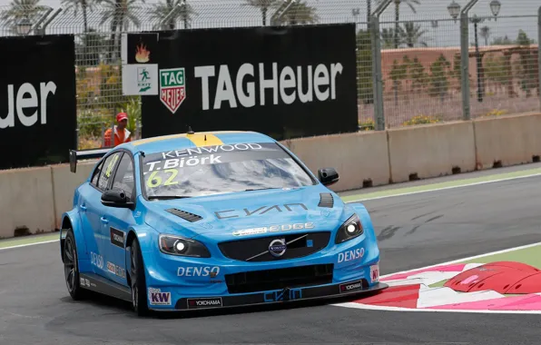 Volvo, Вольво, Передок, S60, WTCC, Polestar, Cyan, Biork