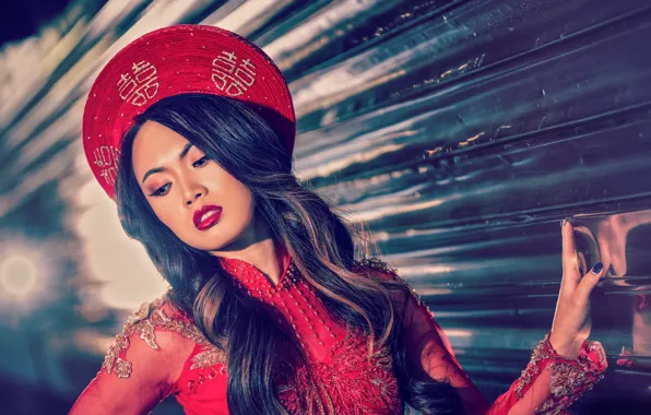 Девушка, лицо, стиль, макияж, наряд, азиатка, Tracie Dang