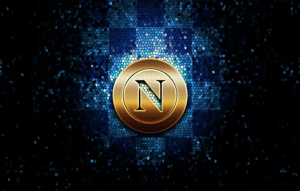 Wallpaper, sport, logo, football, Napoli, glitter, checkered