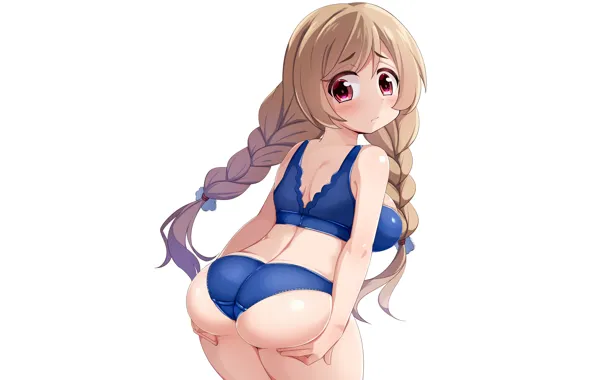 Girl, sexy, lingerie, ass, bra, cleavage, panties, long hair