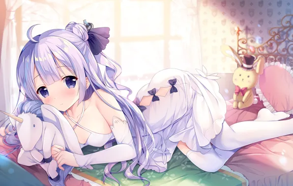 Взгляд, девушка, аниме, azur lane