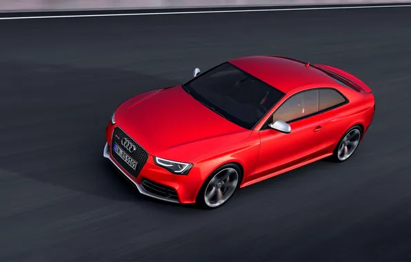 Картинка Audi, Красный, Дорога, Капот, Red, Car, Автомобиль, RS5