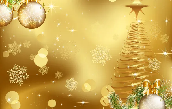 Шарики, снежинки, шары, графика, елка, Рождество, Новый год, ёлка