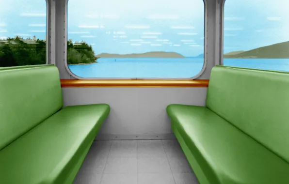 Поезд, окно, сиденья
