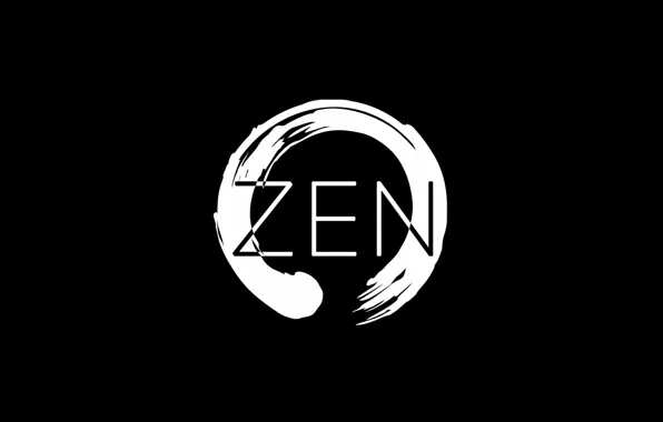 Буквы, Слово, Черно-белое, Zen, Цзен, Мазок кистью