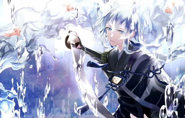 Аниме, арт, парень, Touken ranbu, Танец Мечей