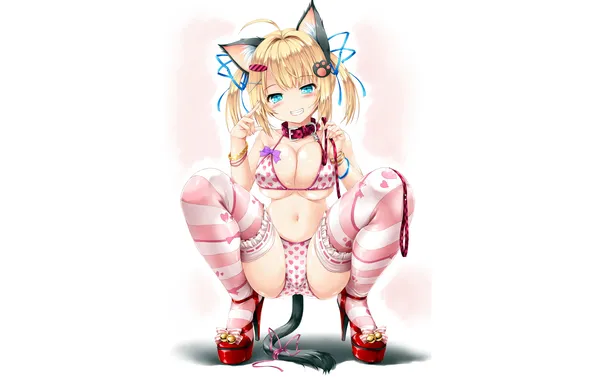 Girl, sexy, lingerie, pantsu, bra, cleavage, panties, thighhighs
