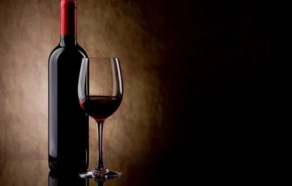 Картинка стекло, вино, красное, бокал, бутылка, red, glass, wine