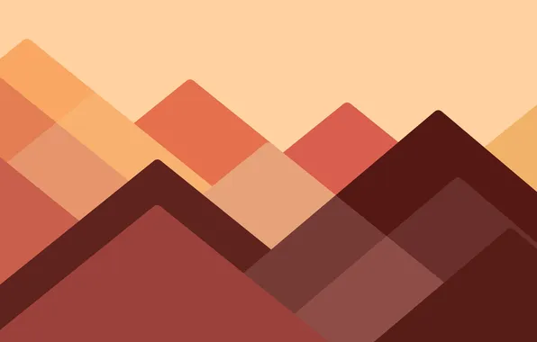 Red, mountains, abstract art