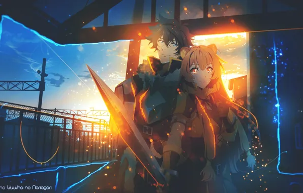 Девушка, фон, арт, парень, The Rising of the Shield Hero